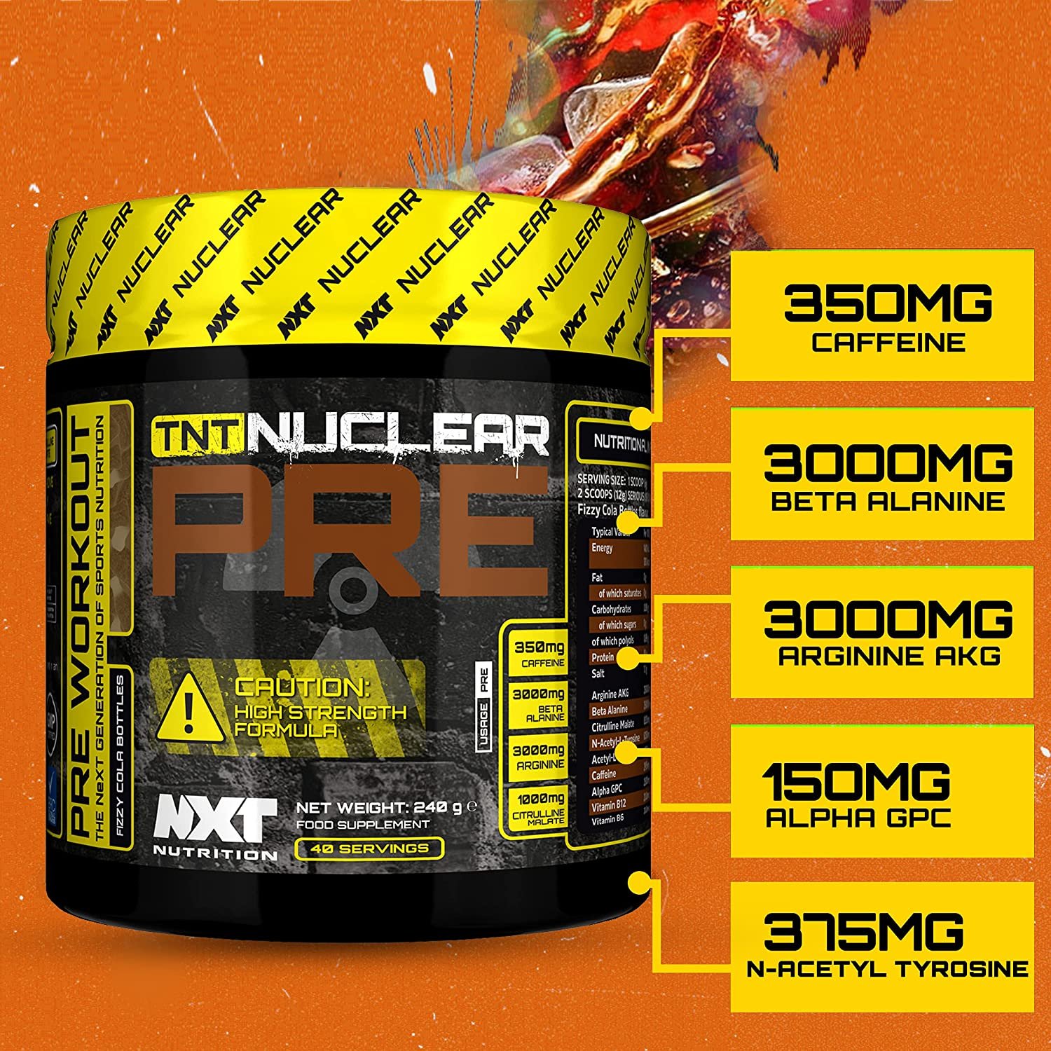 NXT TNT pre workout powder OXYNUTRITION