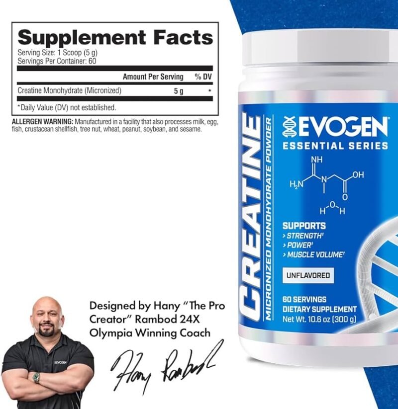 ⁦Evogen Creatine Mono hydrate unflavored⁩ - الصورة ⁦2⁩
