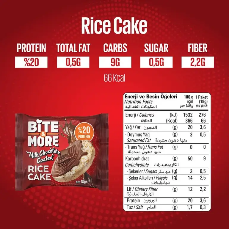 Bite More Rice Cake Milk Chocolate Coat - الصورة 2