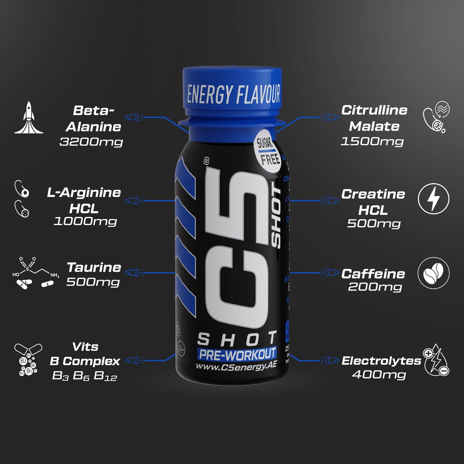 C5 Pre workout pump Shot - الصورة 2